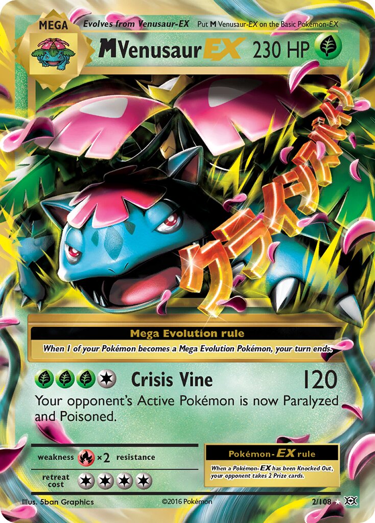 M Venusaur-EX 002/113 — Evolutions (English Pokémon TCG card)