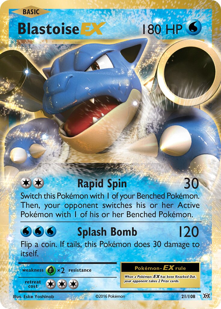 Blastoise-EX 021/113 — Evolutions (English Pokémon TCG card)