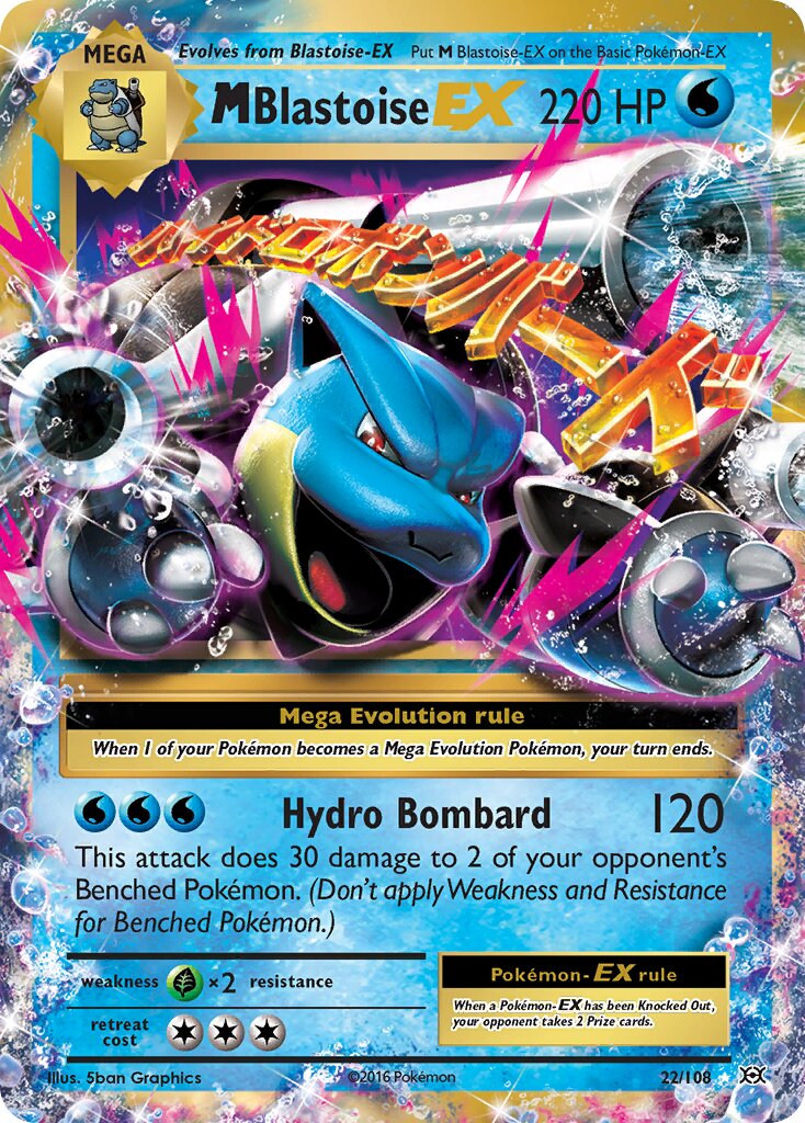 M Blastoise-EX 022/113 — Evolutions (English Pokémon TCG card)