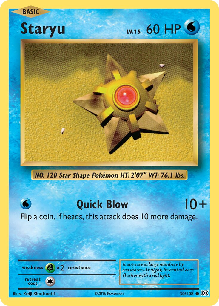 Staryu 030/113 — Evolutions (English Pokémon TCG card)