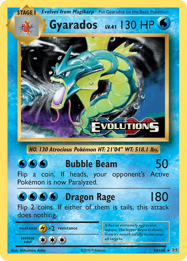 Gyarados 034/113 — Evolutions (English Pokémon TCG card)