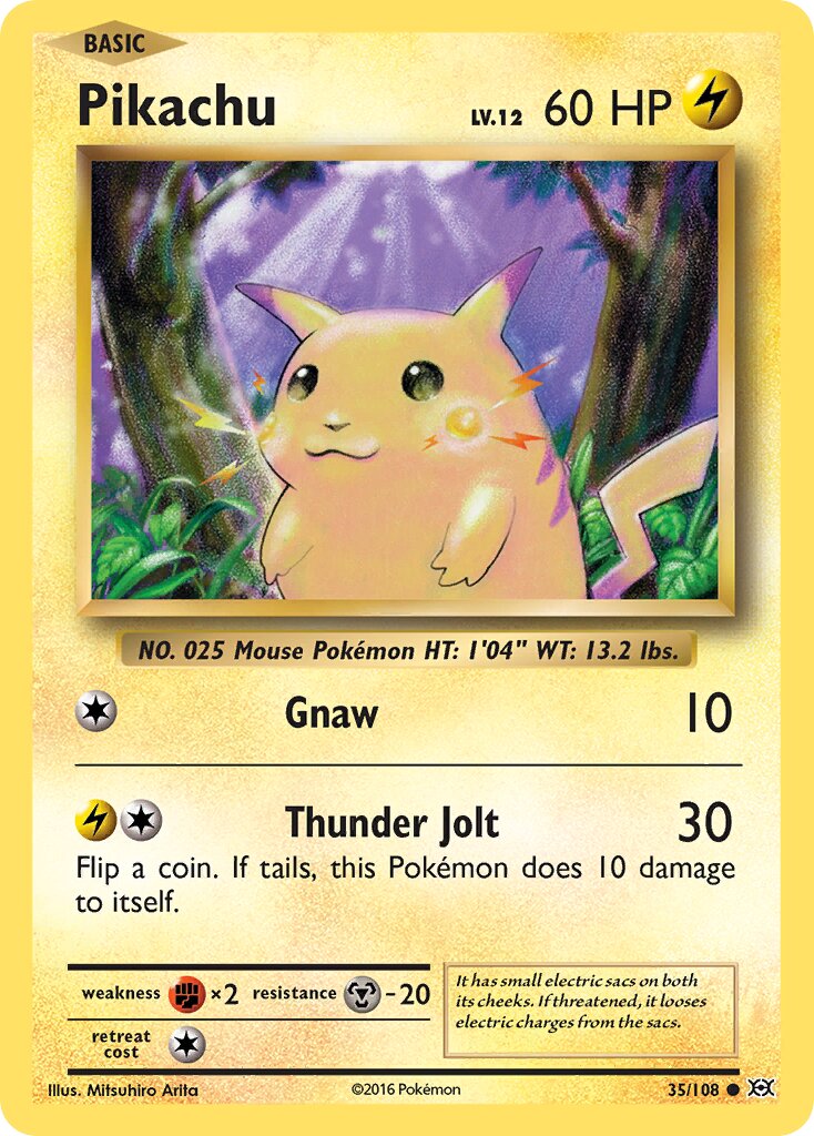 Pikachu 035/113 — Evolutions (English Pokémon TCG card)