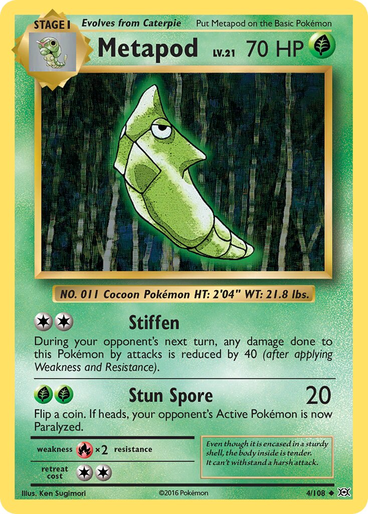 Metapod 004/113 — Evolutions (English Pokémon TCG card)