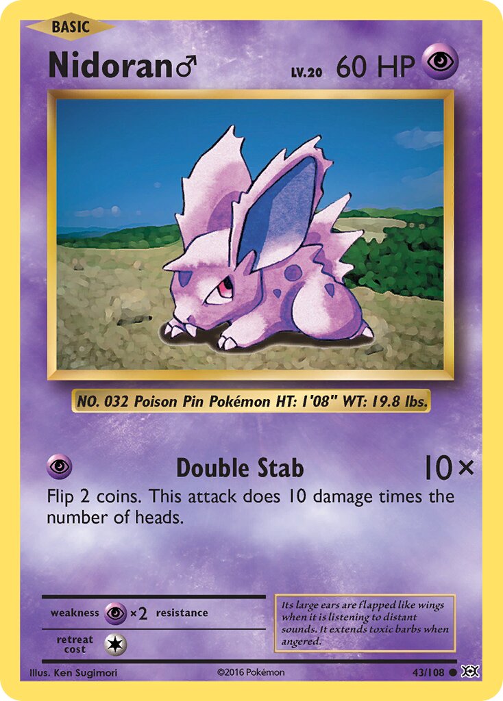 Nidoran ♂ 043/113 — Evolutions (English Pokémon TCG card)
