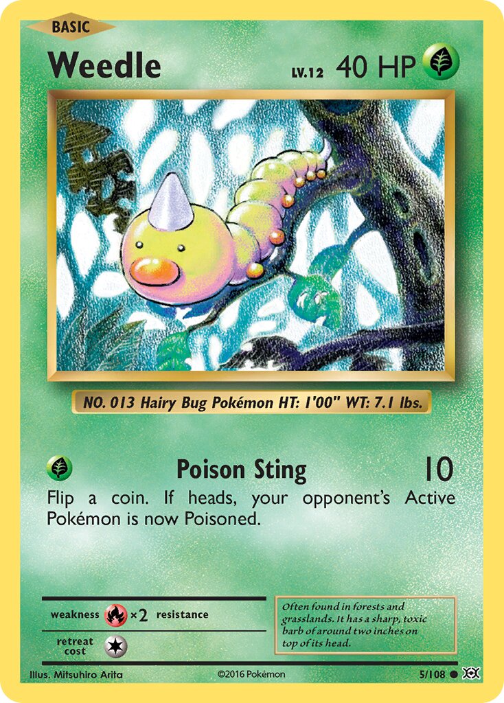 Weedle 005/113 — Evolutions (English Pokémon TCG card)