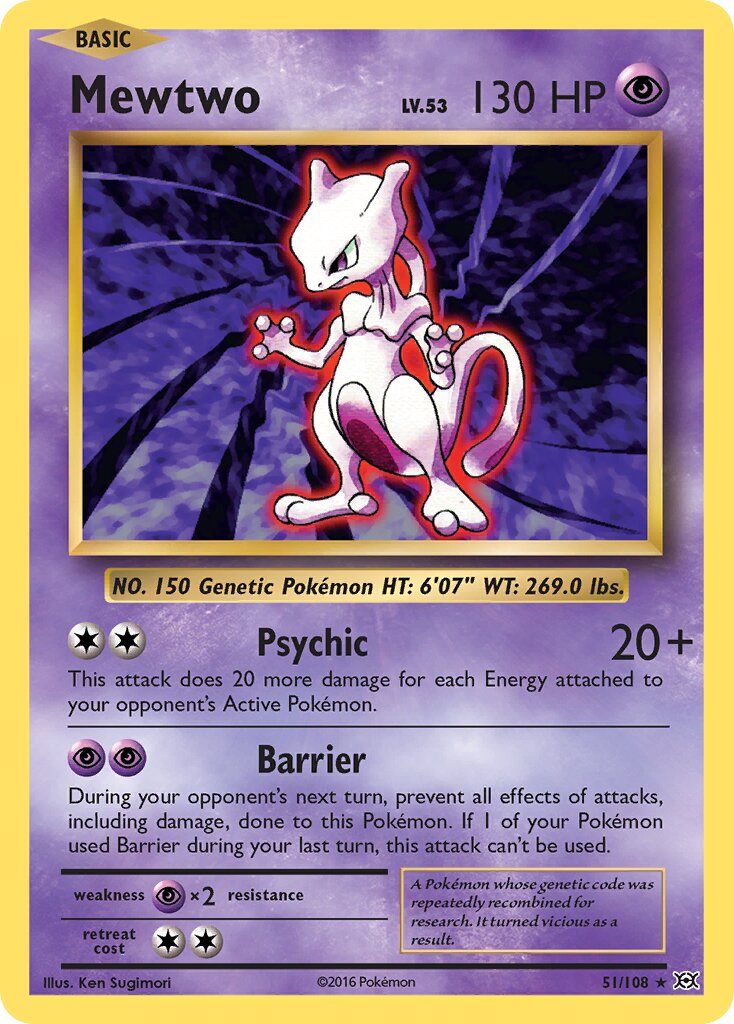 Mewtwo 051/113 — Evolutions (English Pokémon TCG card)