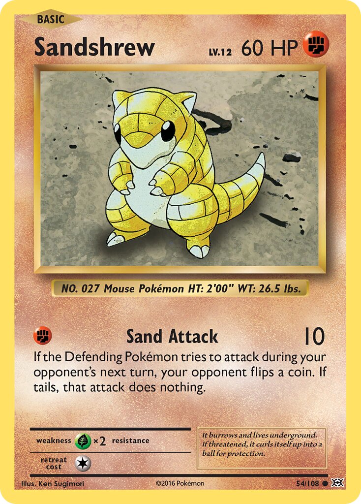 Sandshrew 054/113 — Evolutions (English Pokémon TCG card)