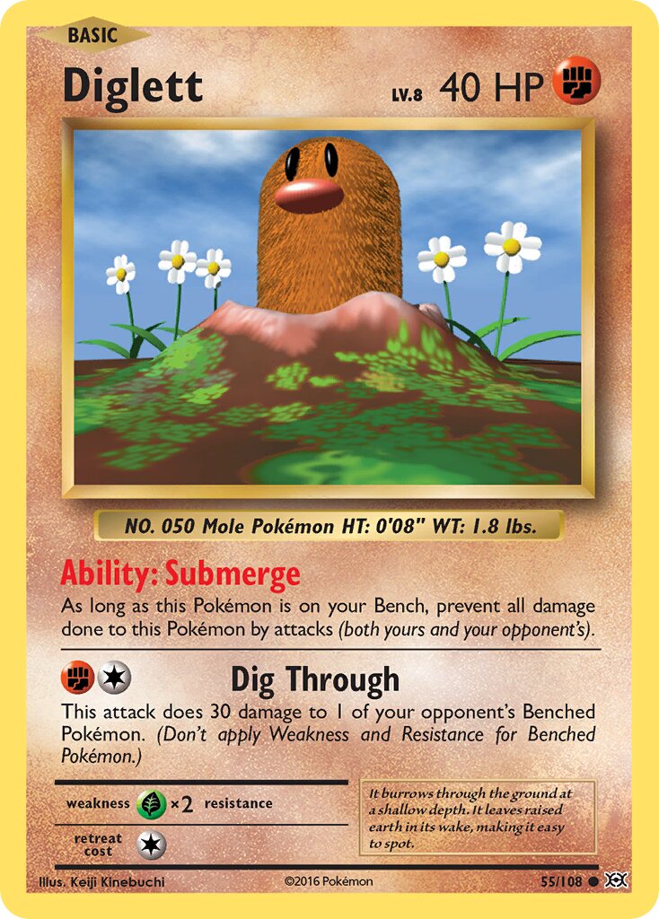 Diglett 055/113 — Evolutions (English Pokémon TCG card)