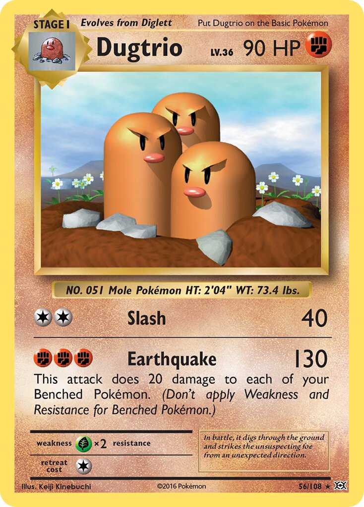 Dugtrio 056/113 — Evolutions (English Pokémon TCG card)