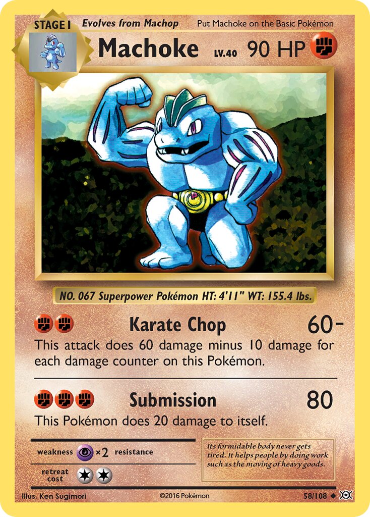 Machoke 058/113 — Evolutions (English Pokémon TCG card)