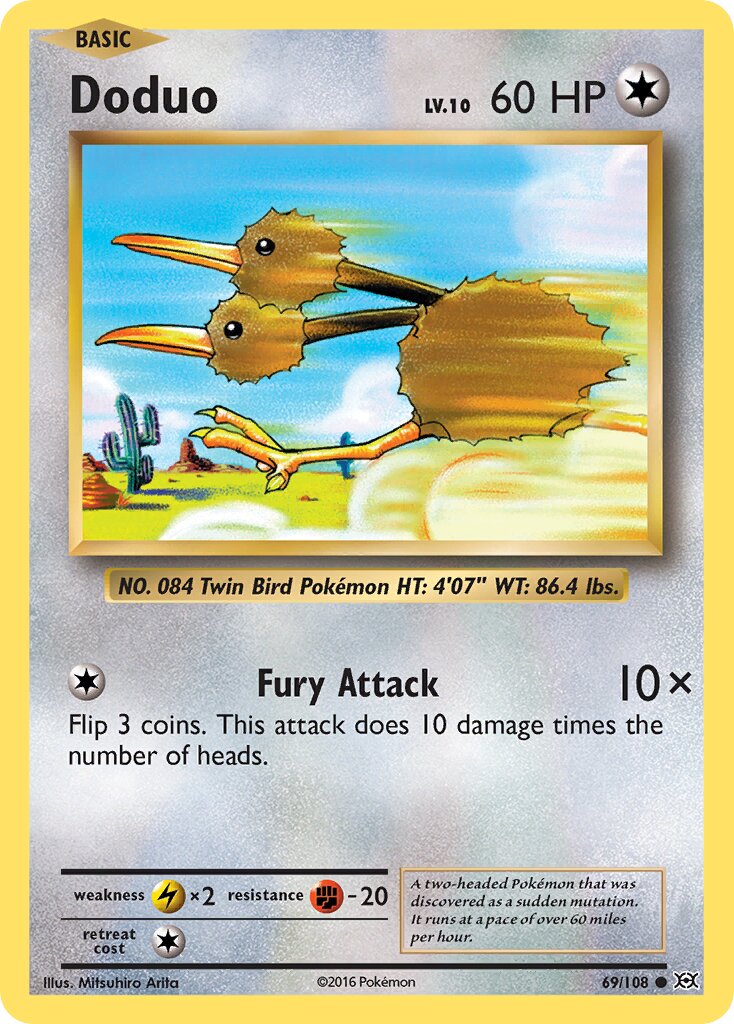 Doduo 069/113 — Evolutions (English Pokémon TCG card)