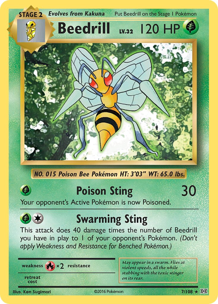 Beedrill 007/113 — Evolutions (English Pokémon TCG card)