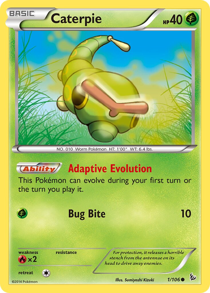 Caterpie 001/110 — Flashfire (English Pokémon TCG card)