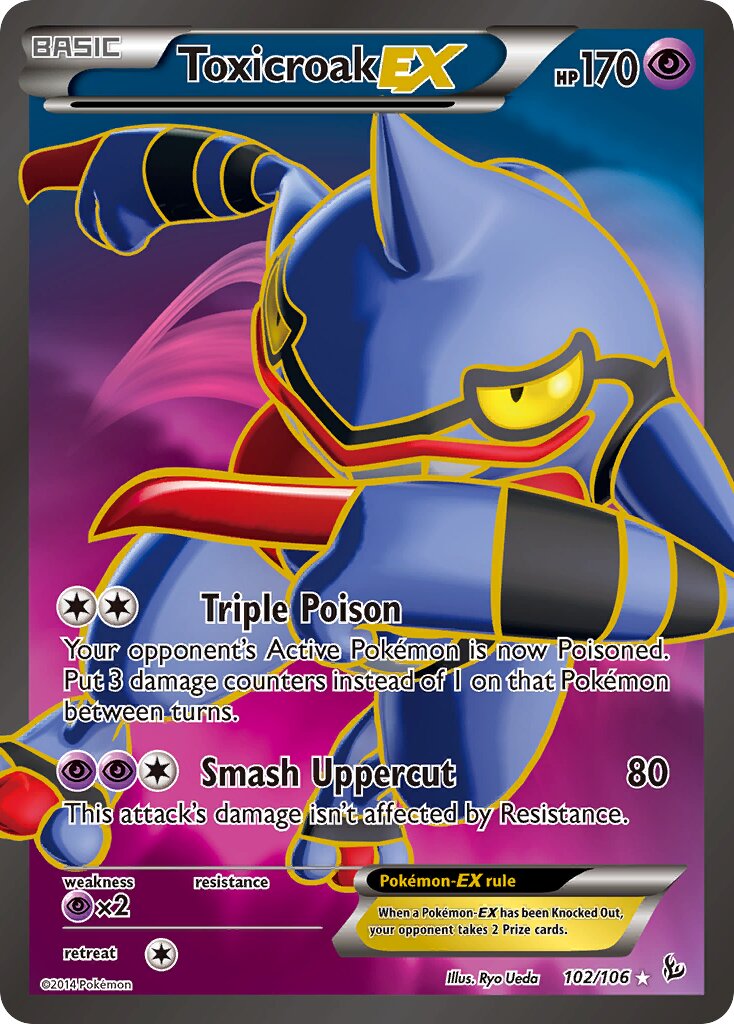Toxicroak-EX 102/110 — Flashfire (English Pokémon TCG card)