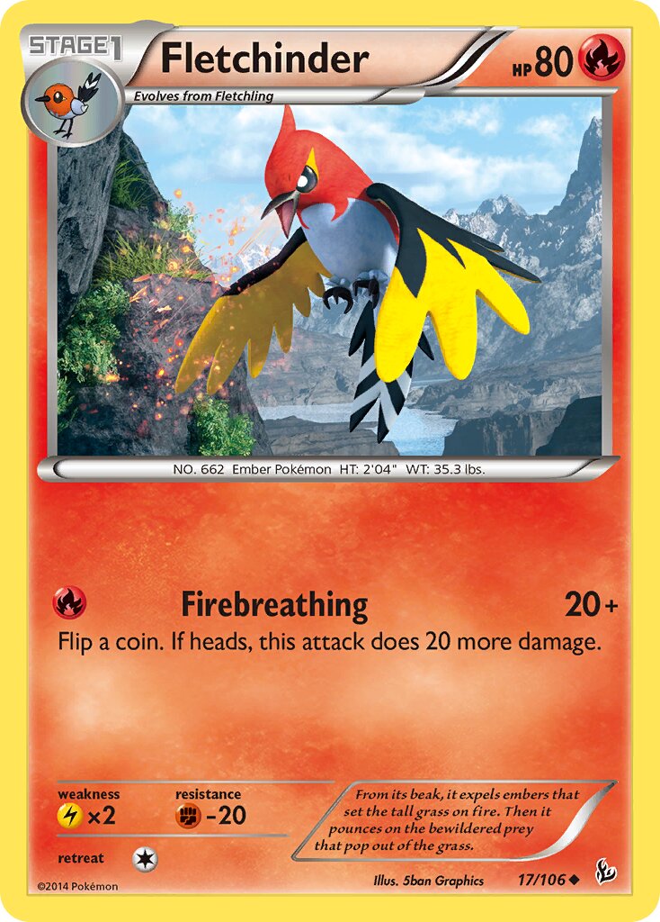 Fletchinder 017/110 — Flashfire (English Pokémon TCG card)