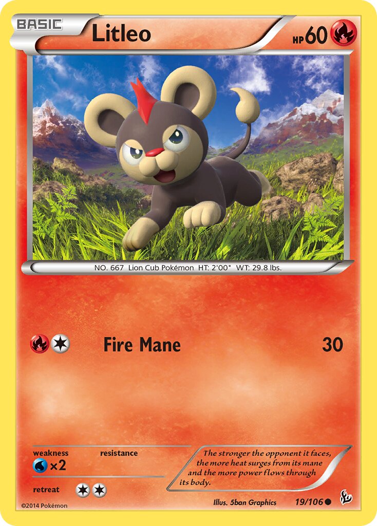 Litleo 019/110 — Flashfire (English Pokémon TCG card)