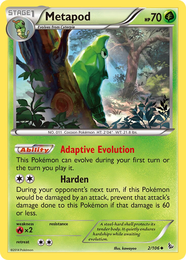 Metapod 002/110 — Flashfire (English Pokémon TCG card)