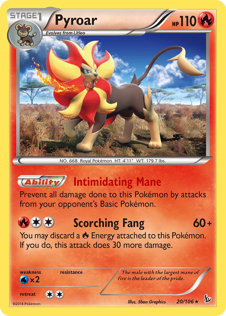 Pyroar 020/110 — Flashfire (English Pokémon TCG card)