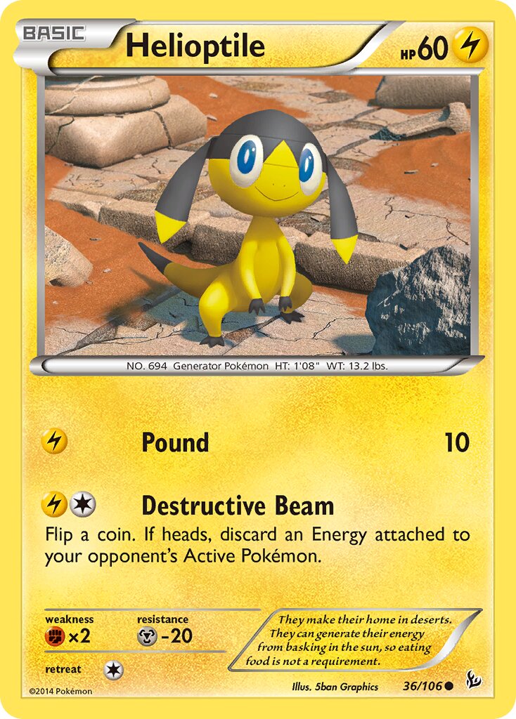 Helioptile 036/110 — Flashfire (English Pokémon TCG card)