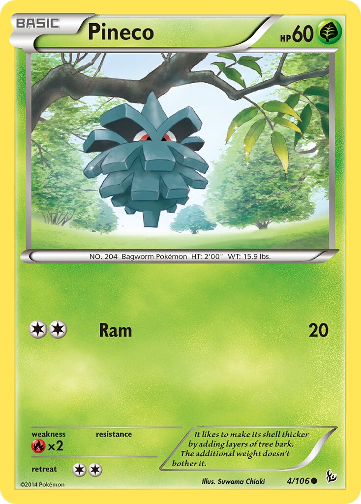 Pineco 004/110 — Flashfire (English Pokémon TCG card)