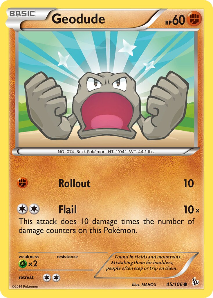 Geodude 045/110 — Flashfire (English Pokémon TCG card)