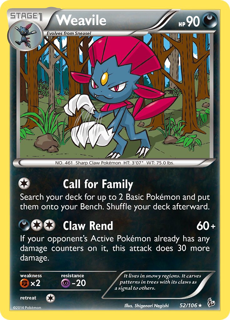 Weavile 052/110 — Flashfire (English Pokémon TCG card)