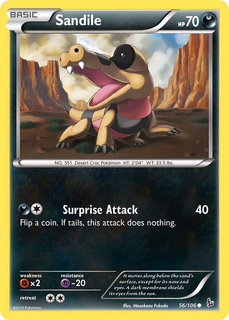 Sandile 056/110 — Flashfire (English Pokémon TCG card)