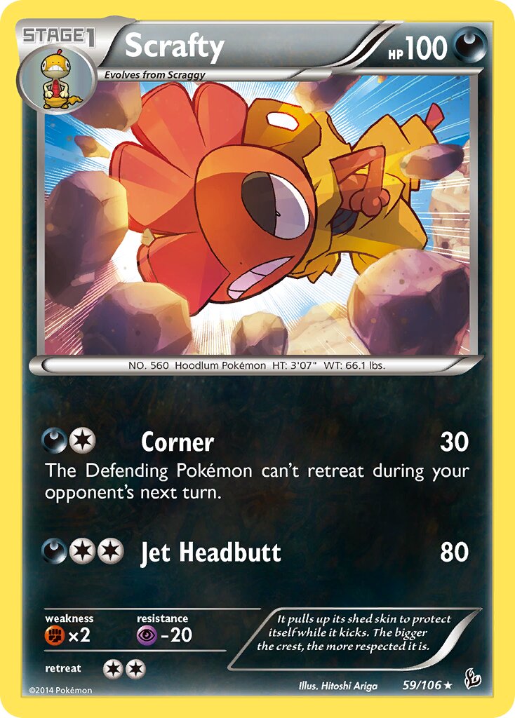 Scrafty 059/110 — Flashfire (English Pokémon TCG card)