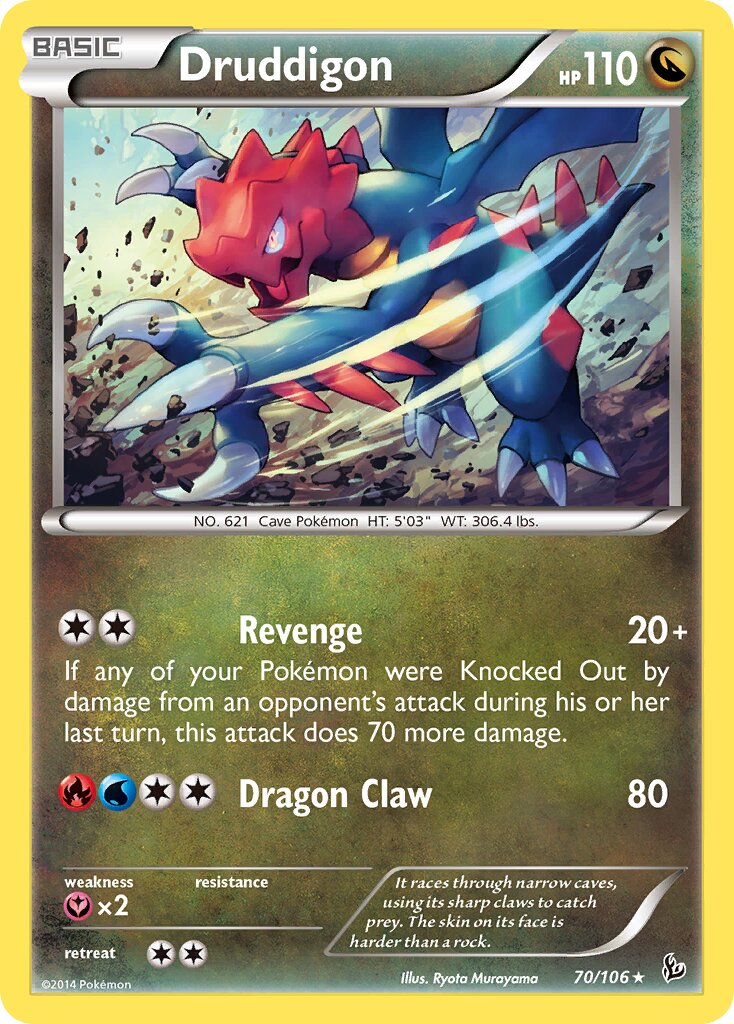 Druddigon 070/110 — Flashfire (English Pokémon TCG card)