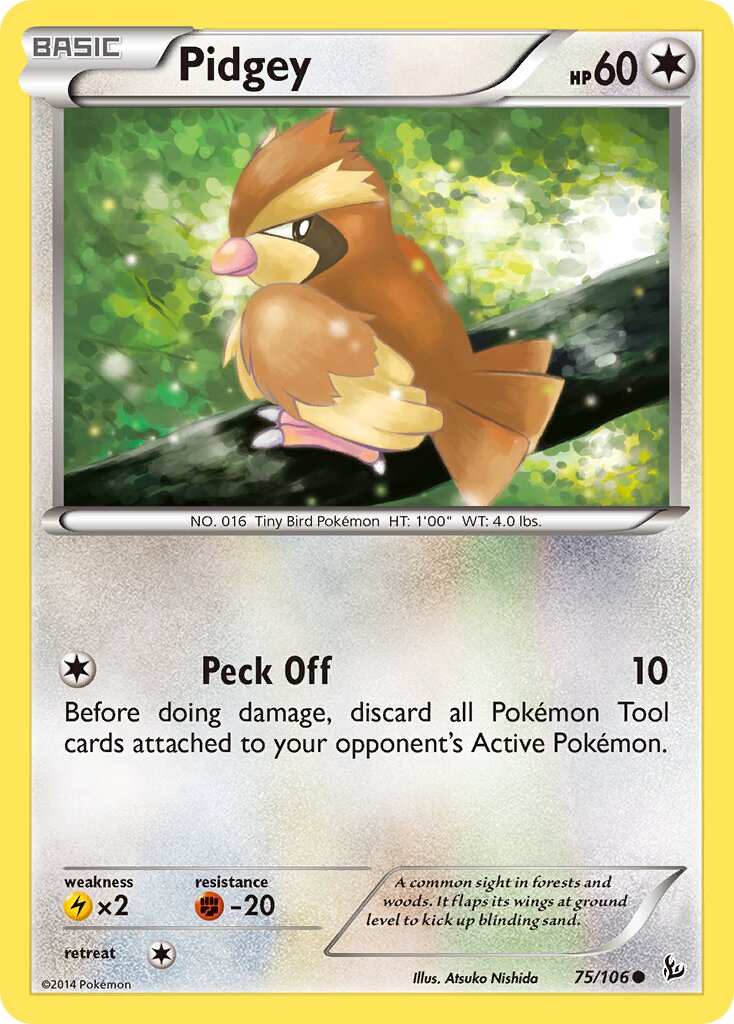 Pidgey 075/110 — Flashfire (English Pokémon TCG card)