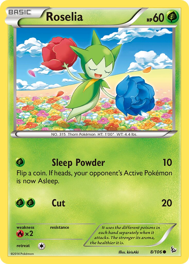 Roselia 008/110 — Flashfire (English Pokémon TCG card)