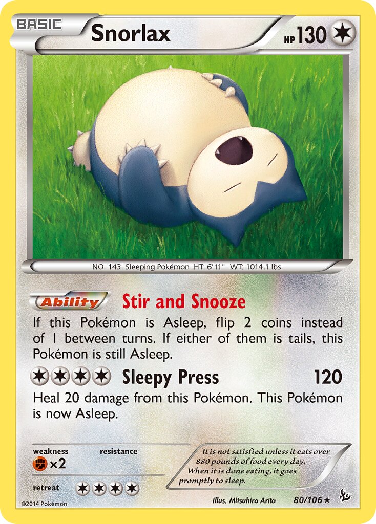 Snorlax 080/110 — Flashfire (English Pokémon TCG card)