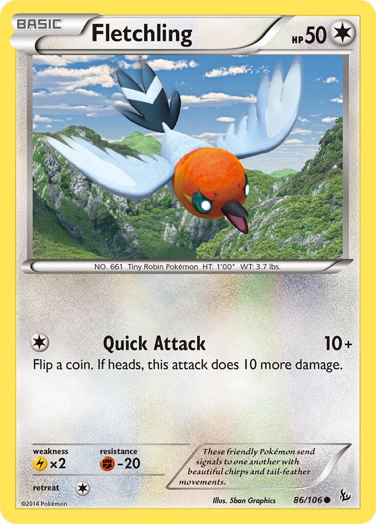 Fletchling 086/110 — Flashfire (English Pokémon TCG card)