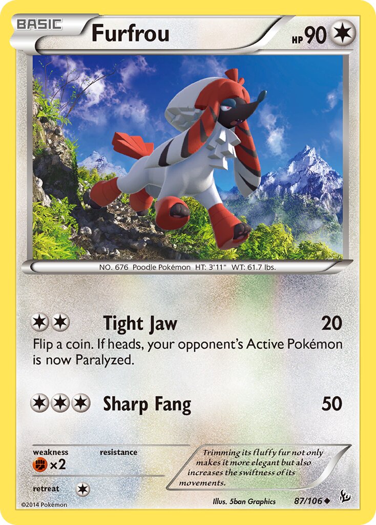 Furfrou 087/110 — Flashfire (English Pokémon TCG card)