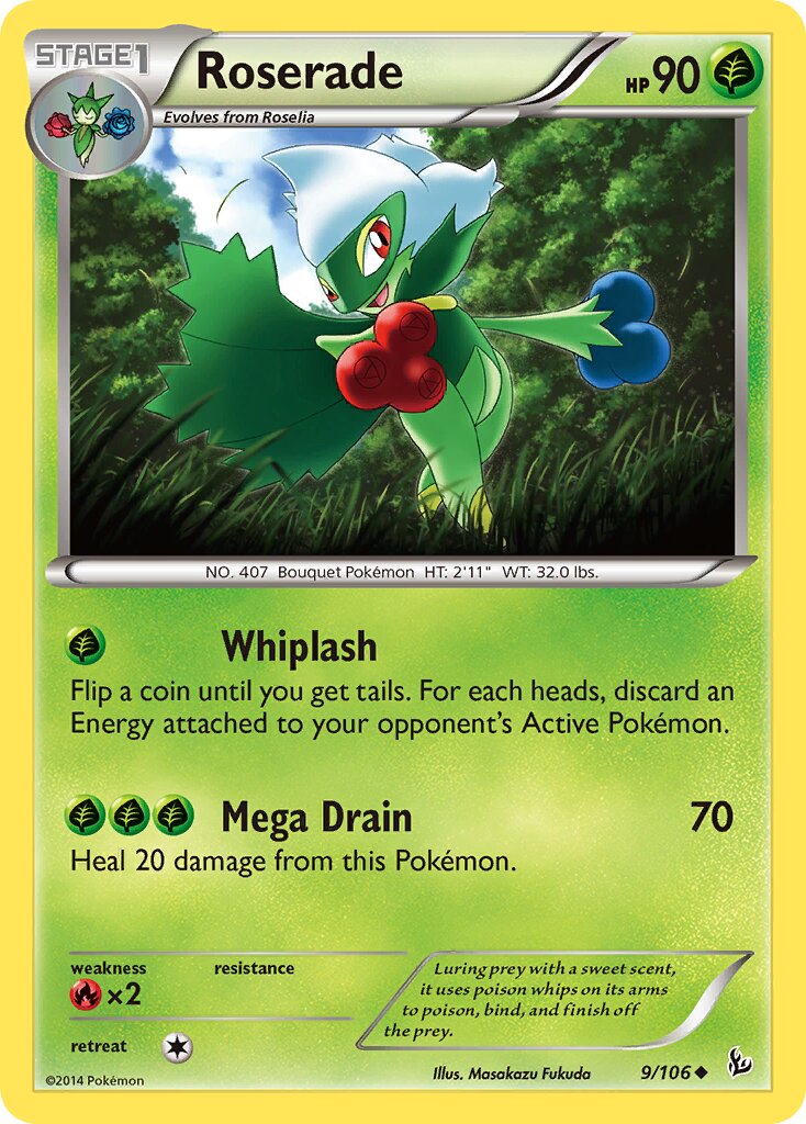 Roserade 009/110 — Flashfire (English Pokémon TCG card)