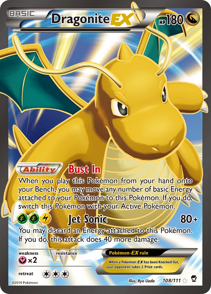 Dragonite-EX 108/114 — Furious Fists (English Pokémon TCG card)