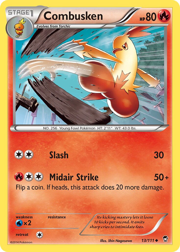 Combusken 013/114 — Furious Fists (English Pokémon TCG card)