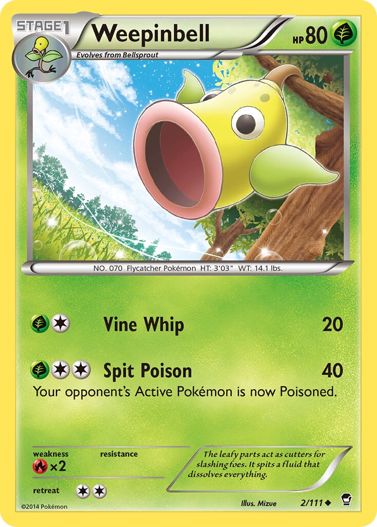 Weepinbell 002/114 — Furious Fists (English Pokémon TCG card)