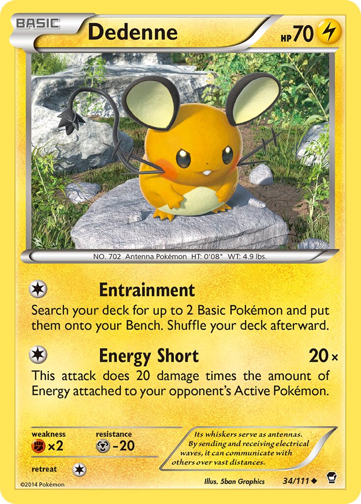 Dedenne 034/114 — Furious Fists (English Pokémon TCG card)