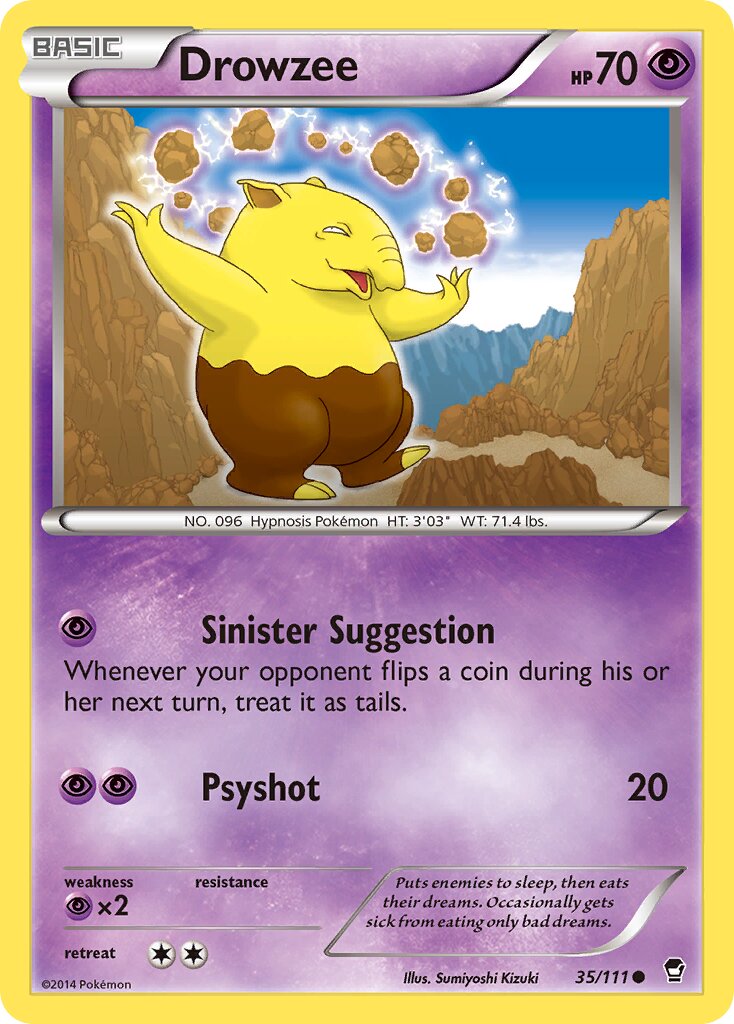Drowzee 035/114 — Furious Fists (English Pokémon TCG card)