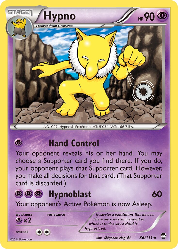 Hypno 036/114 — Furious Fists (English Pokémon TCG card)