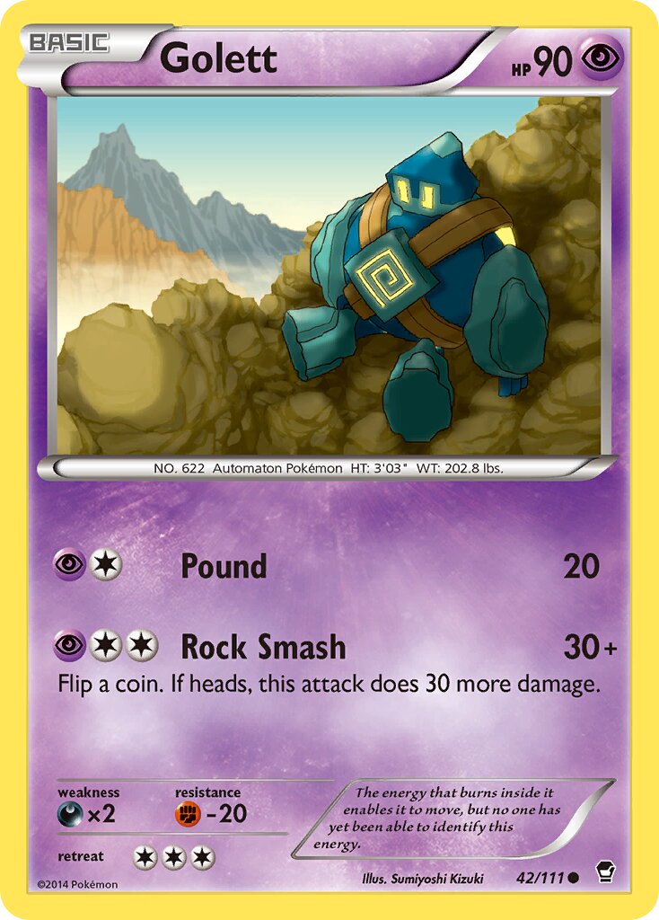 Golett 042/114 — Furious Fists (English Pokémon TCG card)