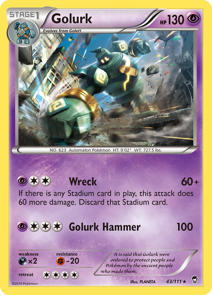 Golurk 043/114 — Furious Fists (English Pokémon TCG card)