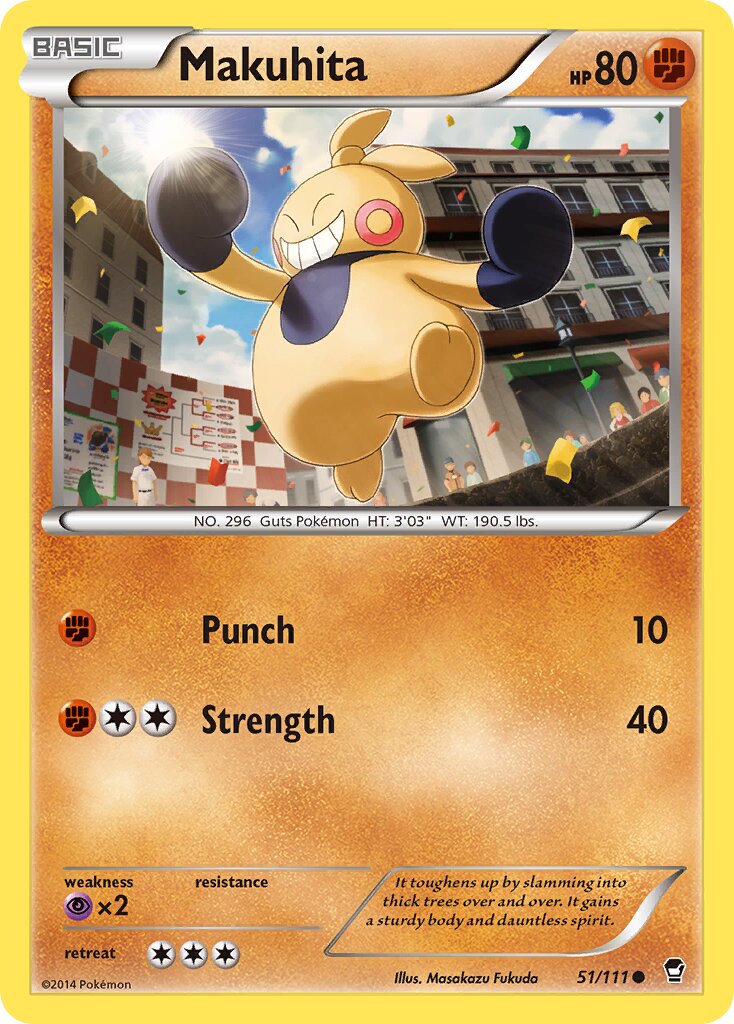 Makuhita 051/114 — Furious Fists (English Pokémon TCG card)