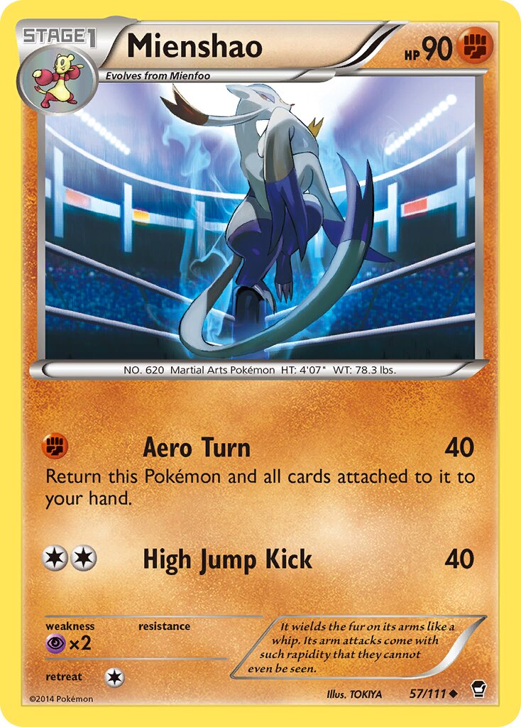 Mienshao 057/114 — Furious Fists (English Pokémon TCG card)