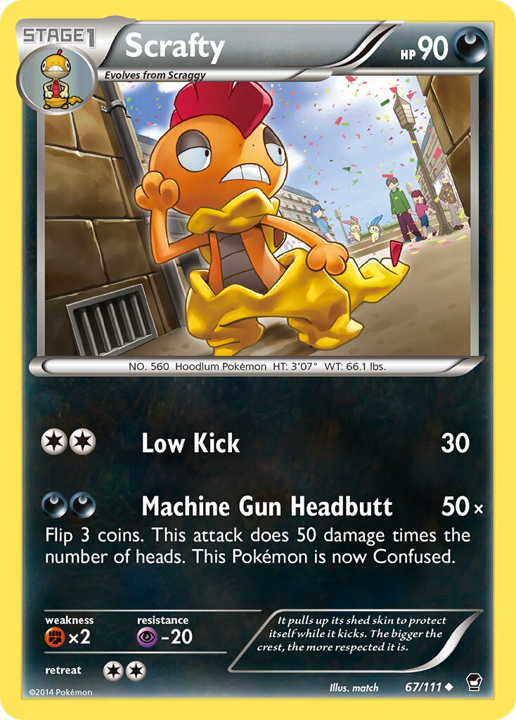 Scrafty 067/114 — Furious Fists (English Pokémon TCG card)