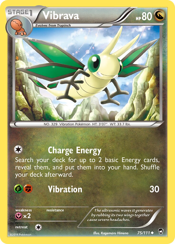 Vibrava 075/114 — Furious Fists (English Pokémon TCG card)