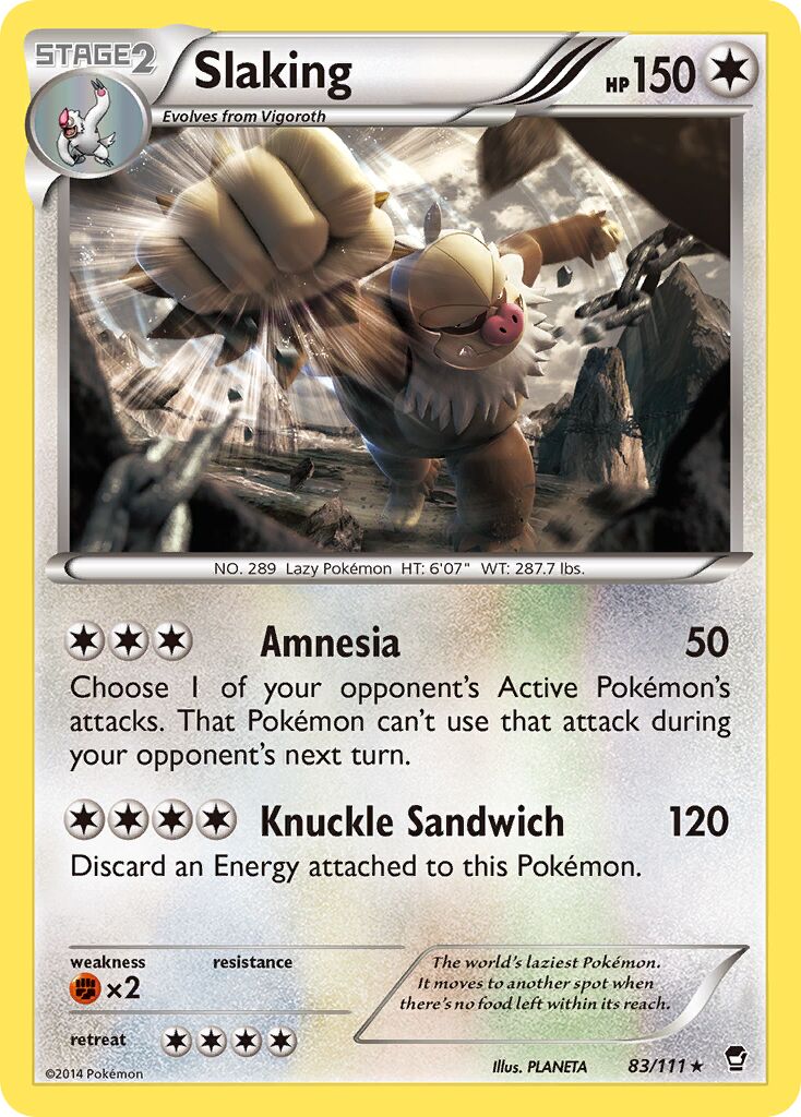 Slaking 083/114 — Furious Fists (English Pokémon TCG card)