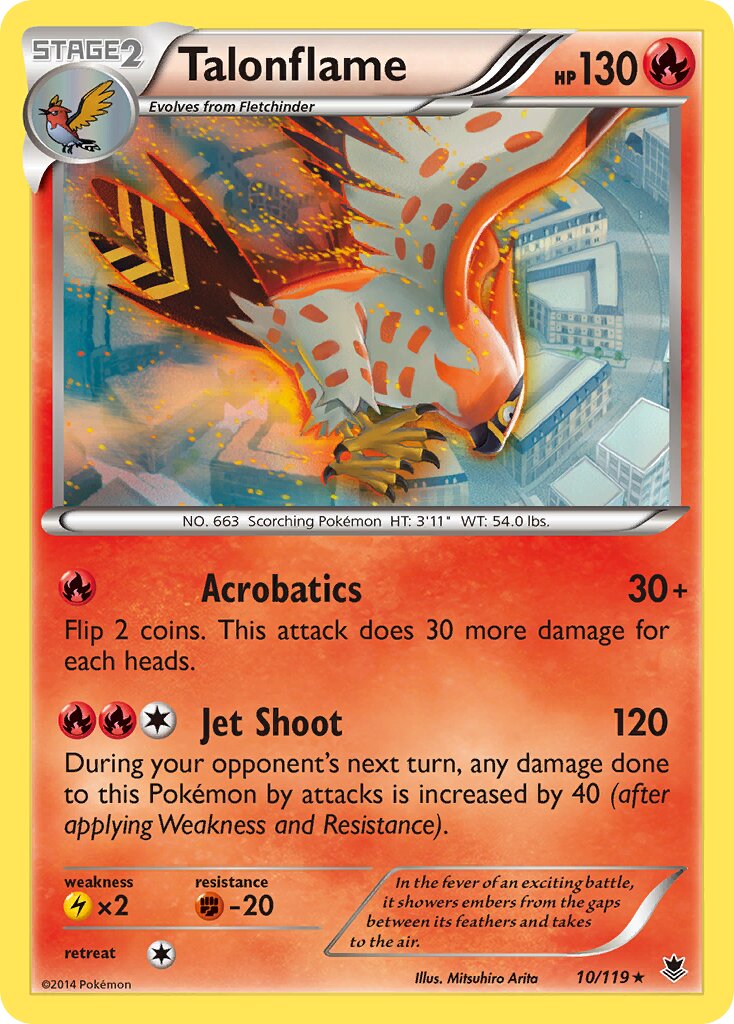Talonflame 010/124 — Phantom Forces (English Pokémon TCG card)