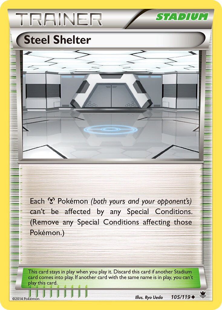 Steel Shelter 105/124 — Phantom Forces (English Pokémon TCG card)